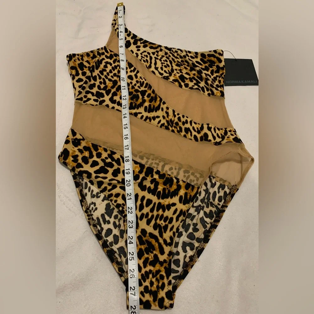 Norma Kamali Snake Mesh Mio One-piece Swimsuit Size Large Nude Animal Print - Picture 11 of 13